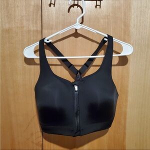 Athleta Black Front-Zip Sports Bra